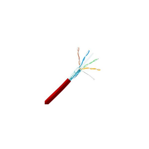 Swe-Tech 3C Shielded Cat6 Ethernet Cable, Solid 23 AWG Copper, POE Compliant, Red, Spool, 1000 foot FWT10X8-571NH - main